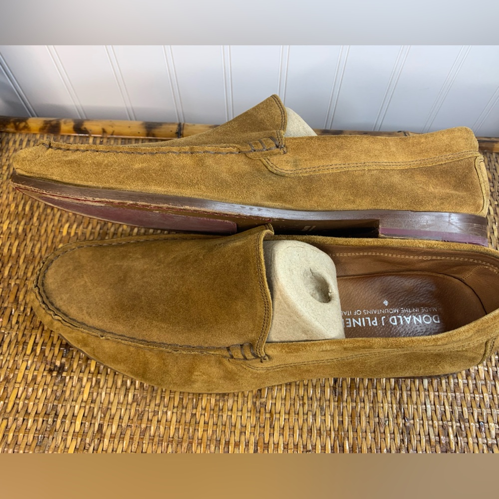 Donald J Pliner Nate Sand Suede 83 Loafers Men's 12 Shoes Made in Italy Leather